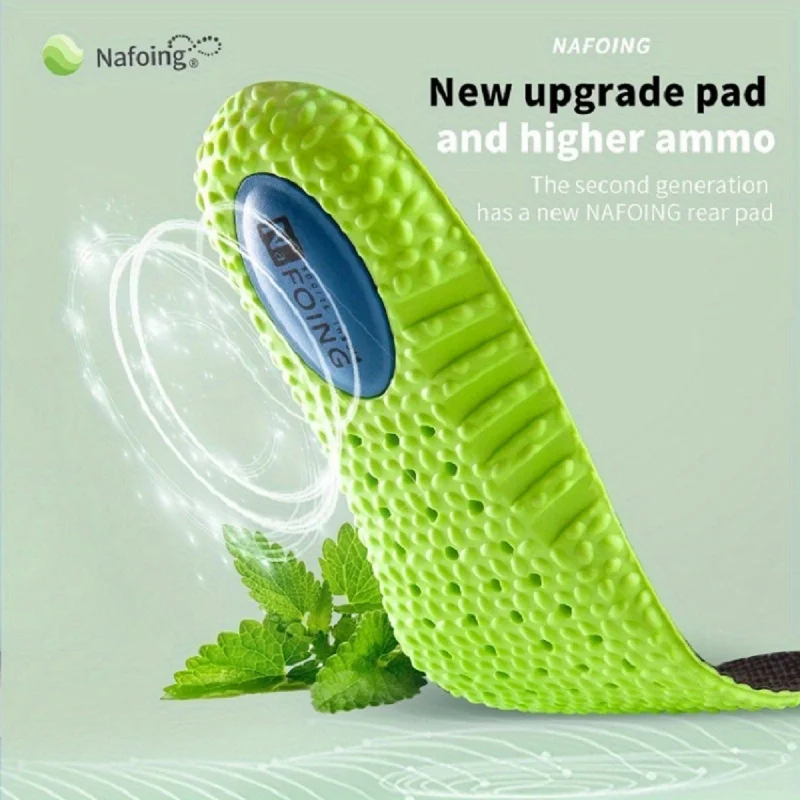 2Pairs EVA Memory Foam Sport Insole for Shoes Shock Absorption Breathable Arch Support Running Insoles for Men Women
