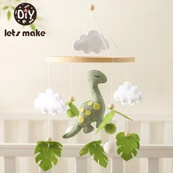 Felt Dinosaur Wooden Mobile Musical Bed Bell Hanging Toy Baby Rattle Toys 0-12 Month Newborn Infant Crib Gift Holder Brackets