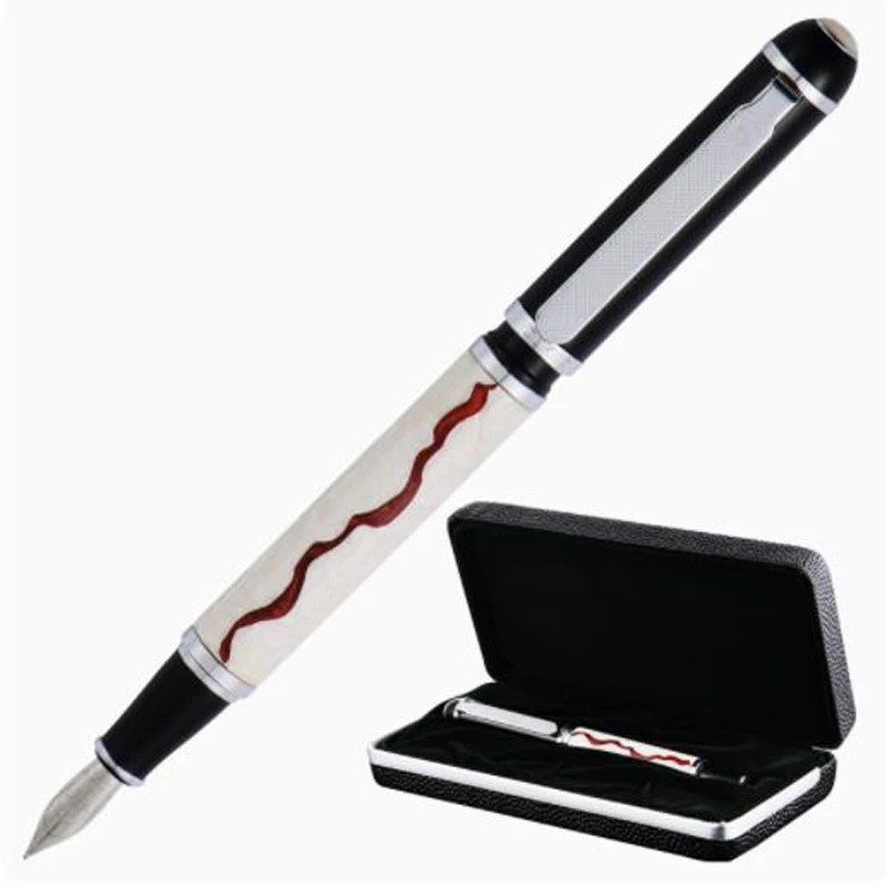 

Перьевая ручка Duke Buckingham, красивый белый нефрит и драгоценности, верхняя коллекция для офиса, дома и школы, чернильная ручка