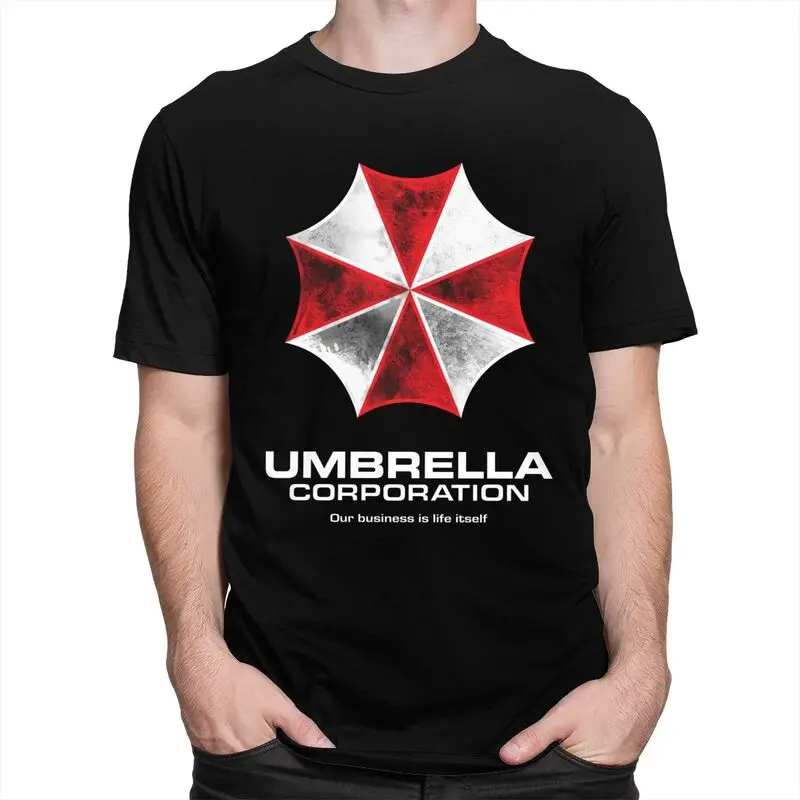 Camiseta masculina de guarda-chuva de algodรฃo puro, camiseta de videogame de verรฃo, tops da moda, streetwear personalizado