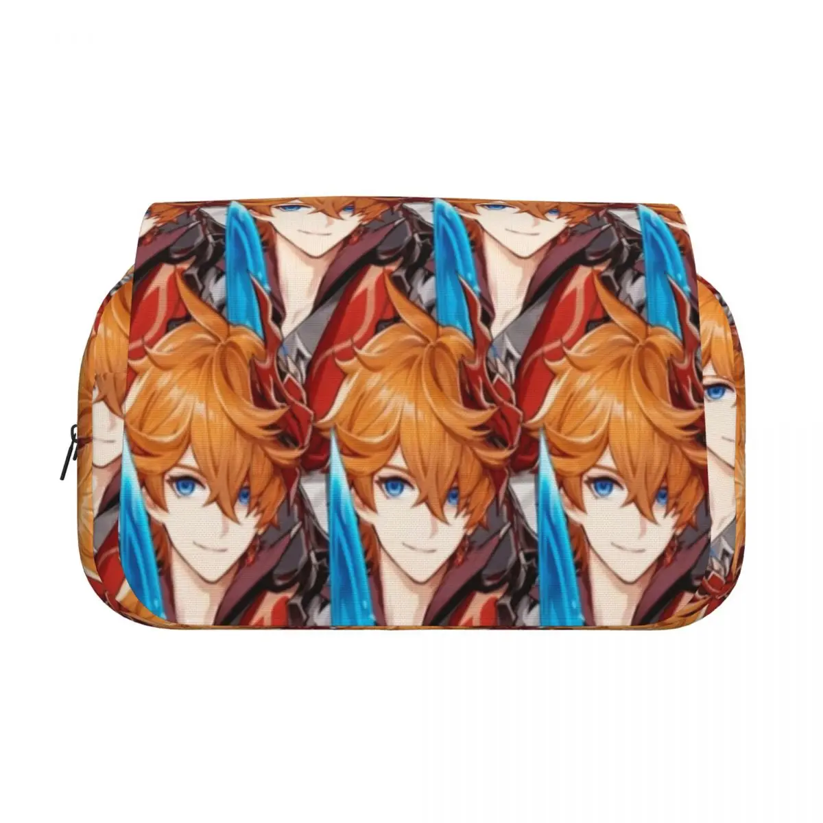 Tartaglia Genshins Impact Game Double Clamshell Pen Case Pencil Pouch Pen Box for Student Bags School Supplies Zipper Stationery