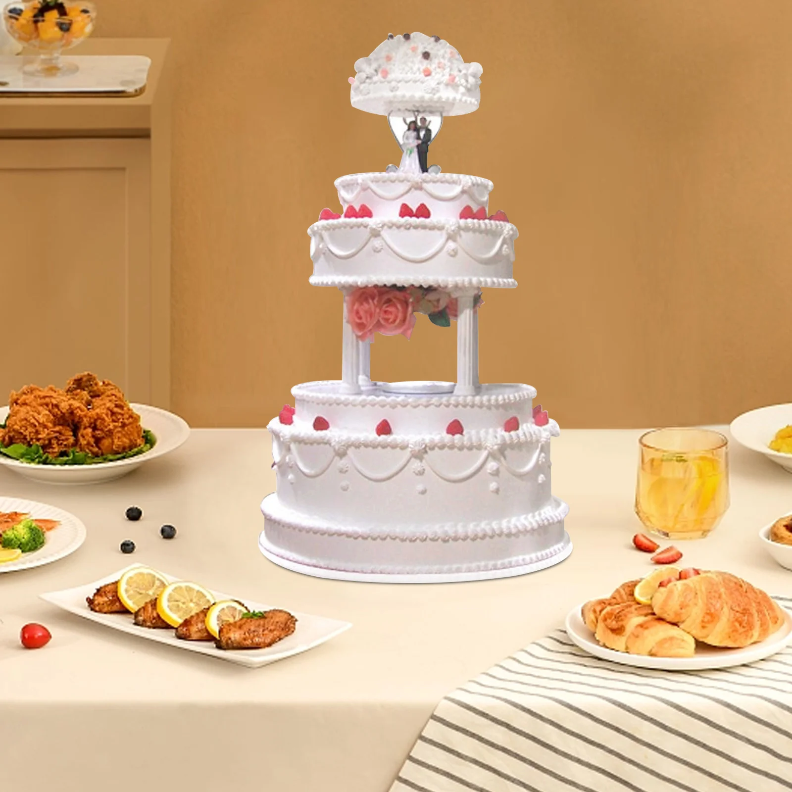 

8Pcs Plastic Cake Support Rods Roman Column Pillars for Wedding Birthday Tiered Cakes Decor Display Stand Tools