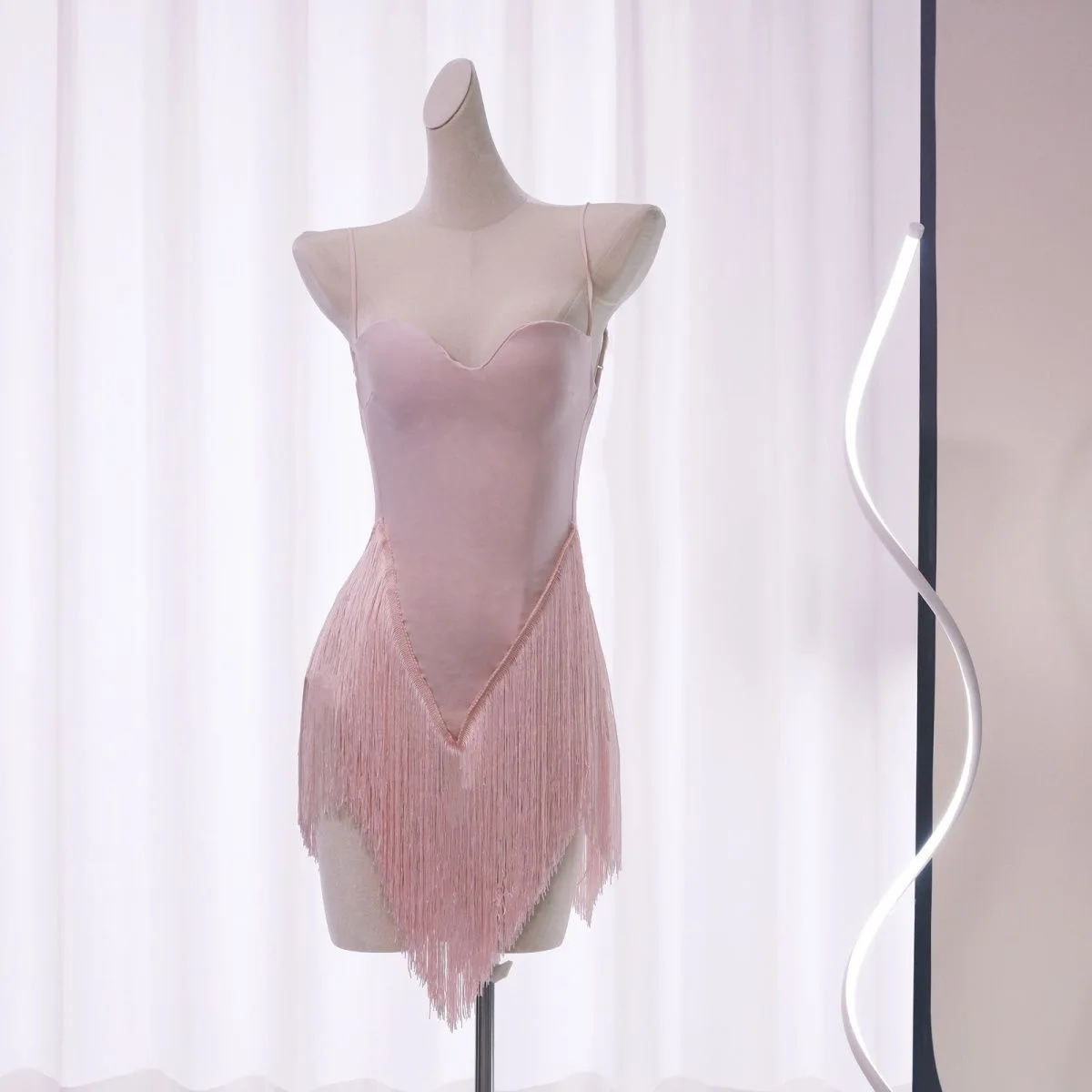 تنورة الرقص اللاتينية للنساء ليوبارد طباعة شرابة ملابس رقص اللاتينية المنافسة مرحلة الرقص زي الملابس الداخلية النساء مثير #3