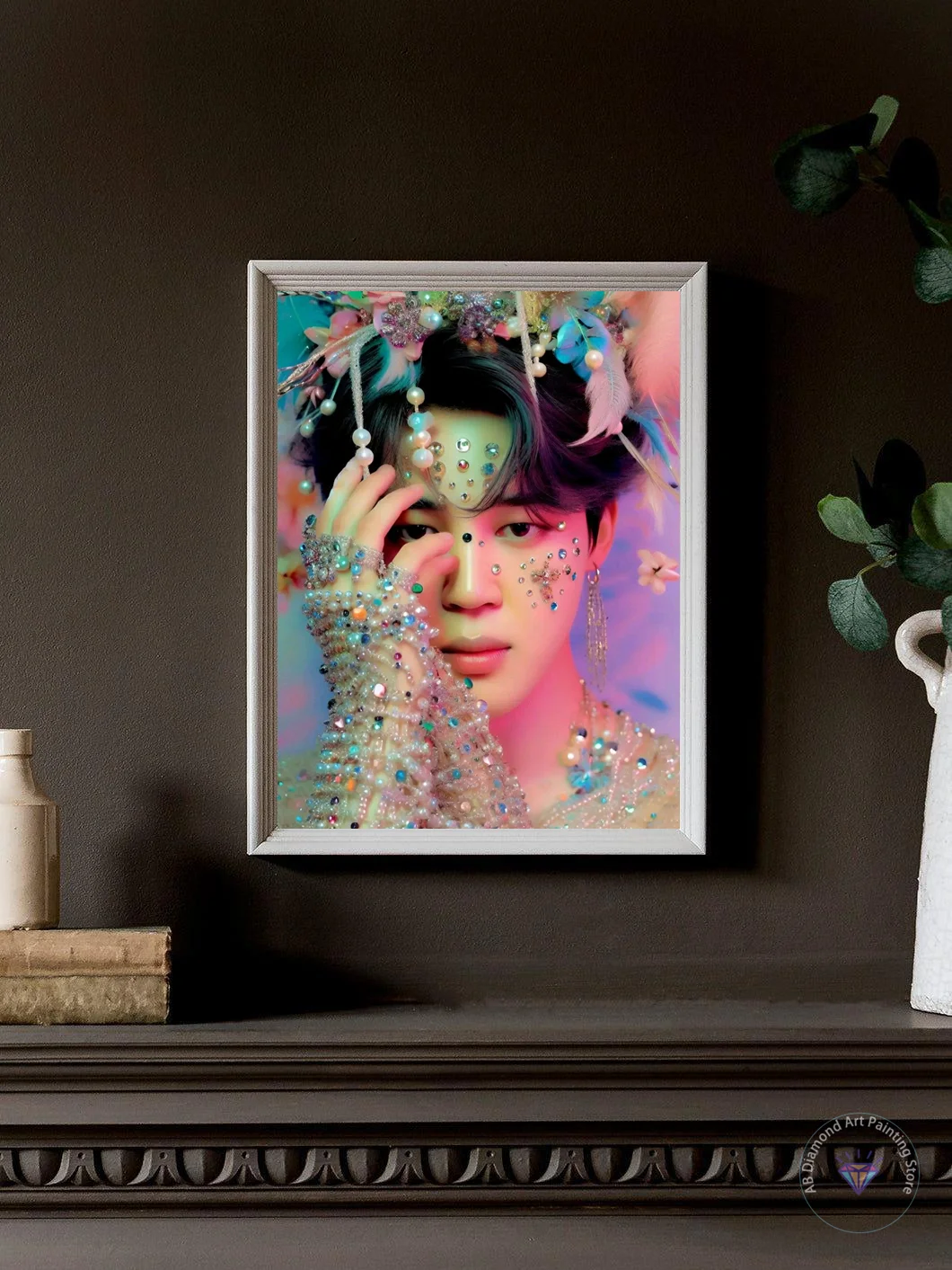 طقم طلاء ماسي Kpop Jimin للمغني الشهير 5D DIY تطريز ماسي بغرز متقاطعة مصنوع يدويًا هدية فنية لتزيين المنزل