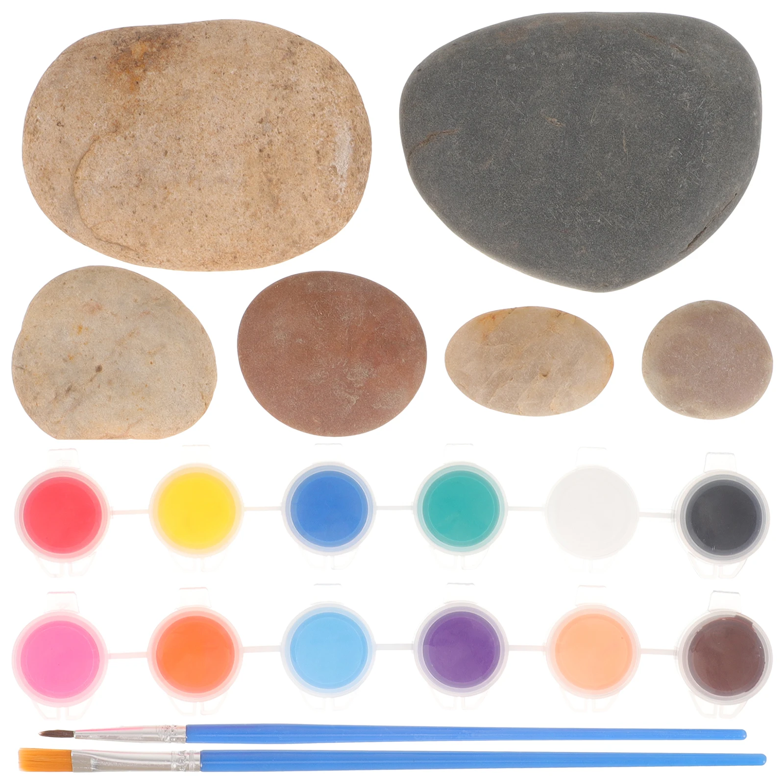 

Craft Pebbles for Painting Flat Rocks Kit Kids Stones Smooth Surface Round Edge Multi Function Decorations Home Garden