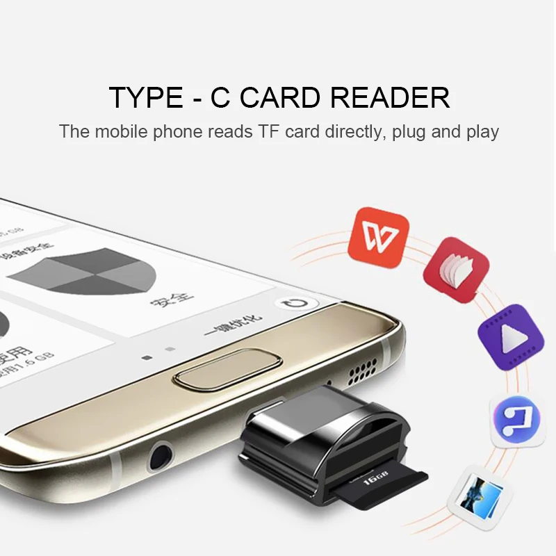 Portable USB 3.1 Type C Card Reader USB-C TF Micro SD OTG Adapter Type-C Memory Card Reader For Samsung Macbook Huawei LeTV