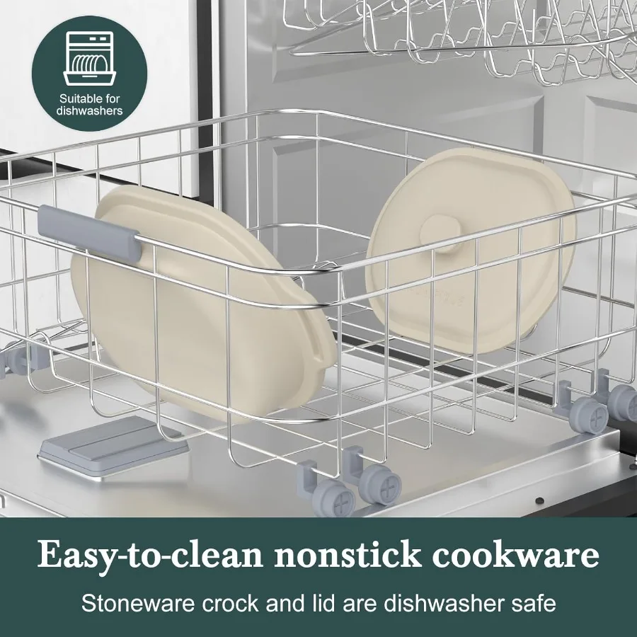 MAGNIFIQUE 4 كوارت طاجن قابل للبرمجة طباخ بطيء 8in1 طباخ متعدد مع قطعة خبز حجري غير سامة قابلة للإزالة للمطبخ المنزلي