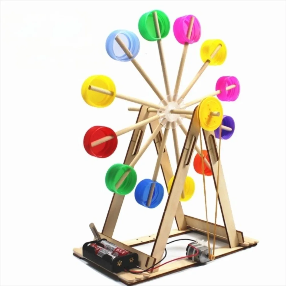 ชุดประกอบชิงช้าสวรรค์ไม้ DIY งานฝีมือ ชุดทดลองวิทยาศาสตร์ STEM ของเล่นประกอบเองสำหรับเด็ก