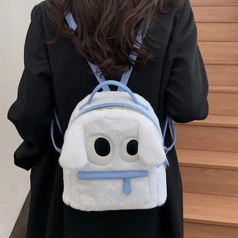 حقيبة ظهر يابانية لطيفة على شكل رسوم كرتونية للنساء حقيبة ظهر صغيرة إبداعية ممتعة للسيدات متعددة الاستخدامات بسعة كبيرة من القطيفة Mochilas Mujer 2025
