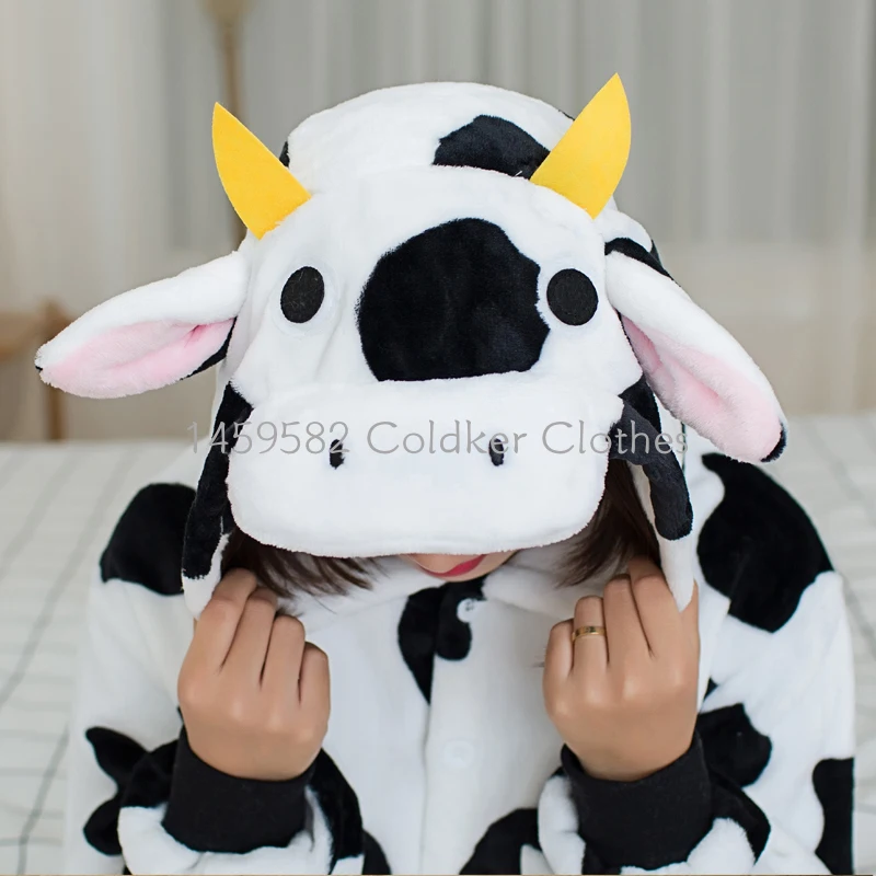 Cow Cartoon Pajamas For Adults Women Men Animal Homewear Pyjamas Christmas Halloween Cosplay Party Costumes