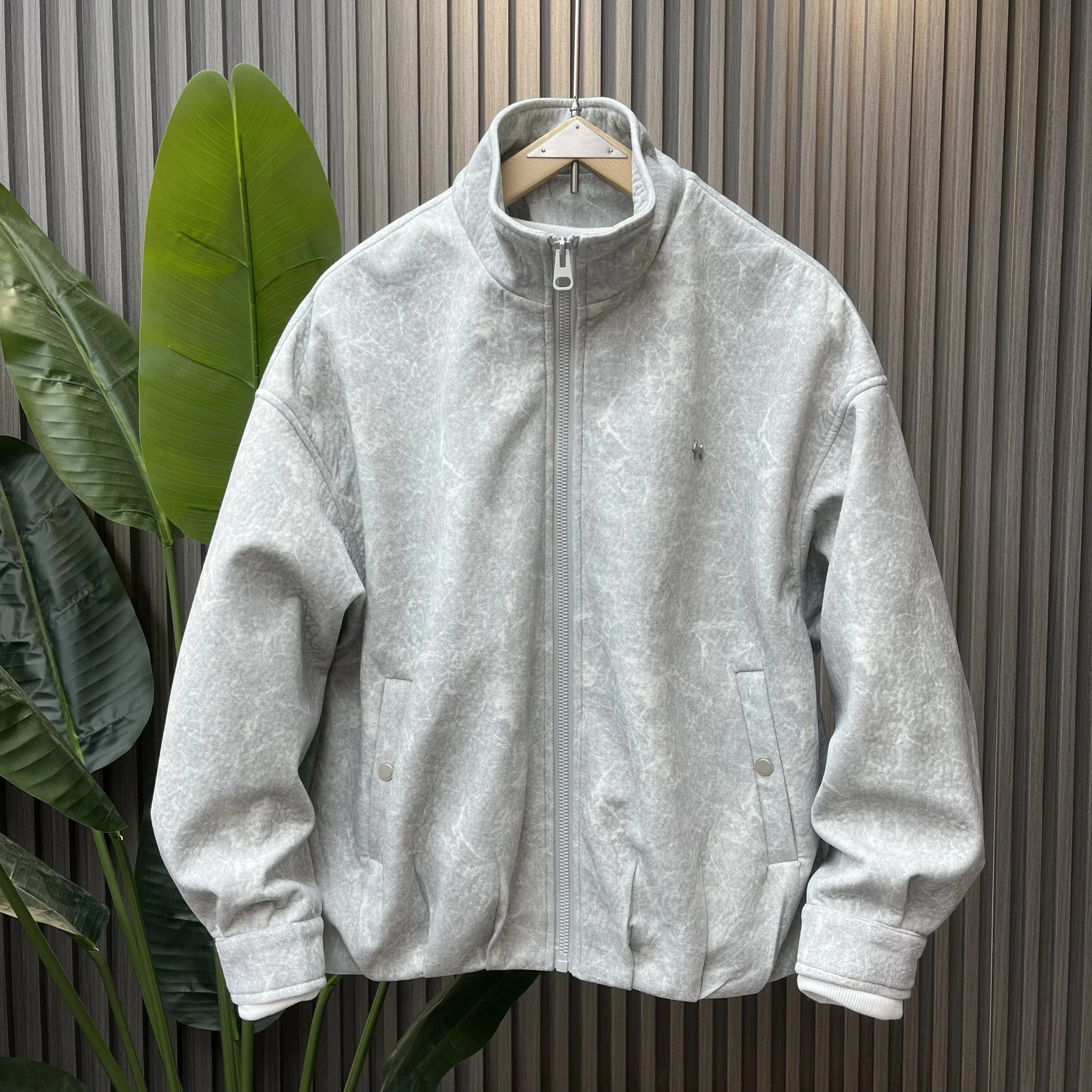 

Весна 2026: Мужская шерстяная куртка свободного кроя с воротником-стойкой, повседневная, для молодежи и пар, верхняя одежда из полиэфирного волокна