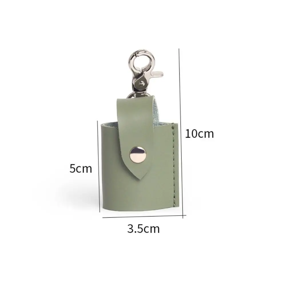 Creative PU Leather Storage Bag Mini Solid Color Backpack Hanger with Button Portable Keychain for 135 Film Cassette