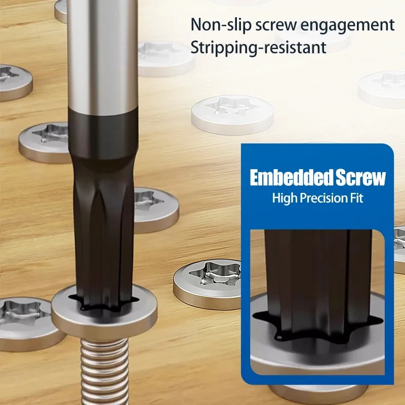 Industrial-Grade Torx Screwdriver, S2 Alloy Steel, Hexagonal Screwdriver with Medium Hole, T8, T10, T15, T20, T25, T27, T30, T40
