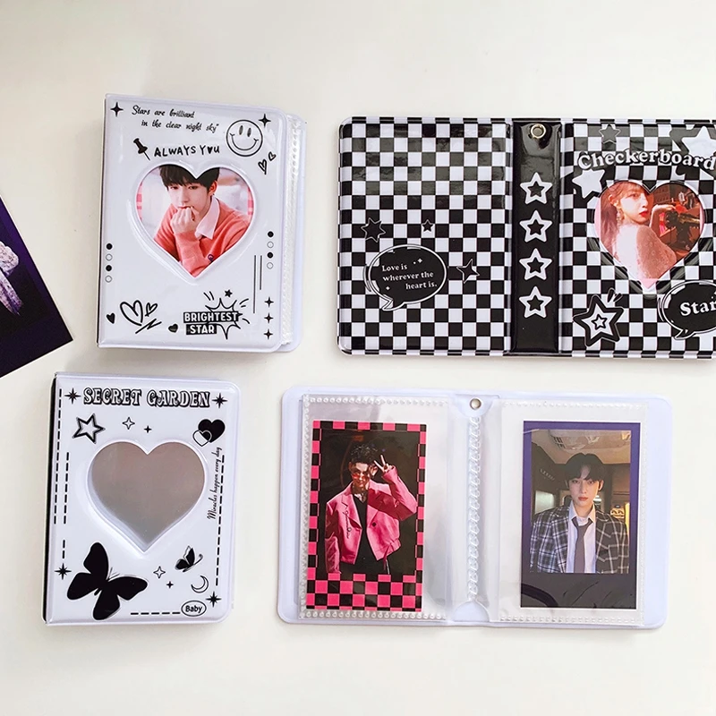 Mini Love Heart Photo Album INS Kpop Photocards Binder Kpop Card Collect Book Binding Machine Photo Picture Protector Decor