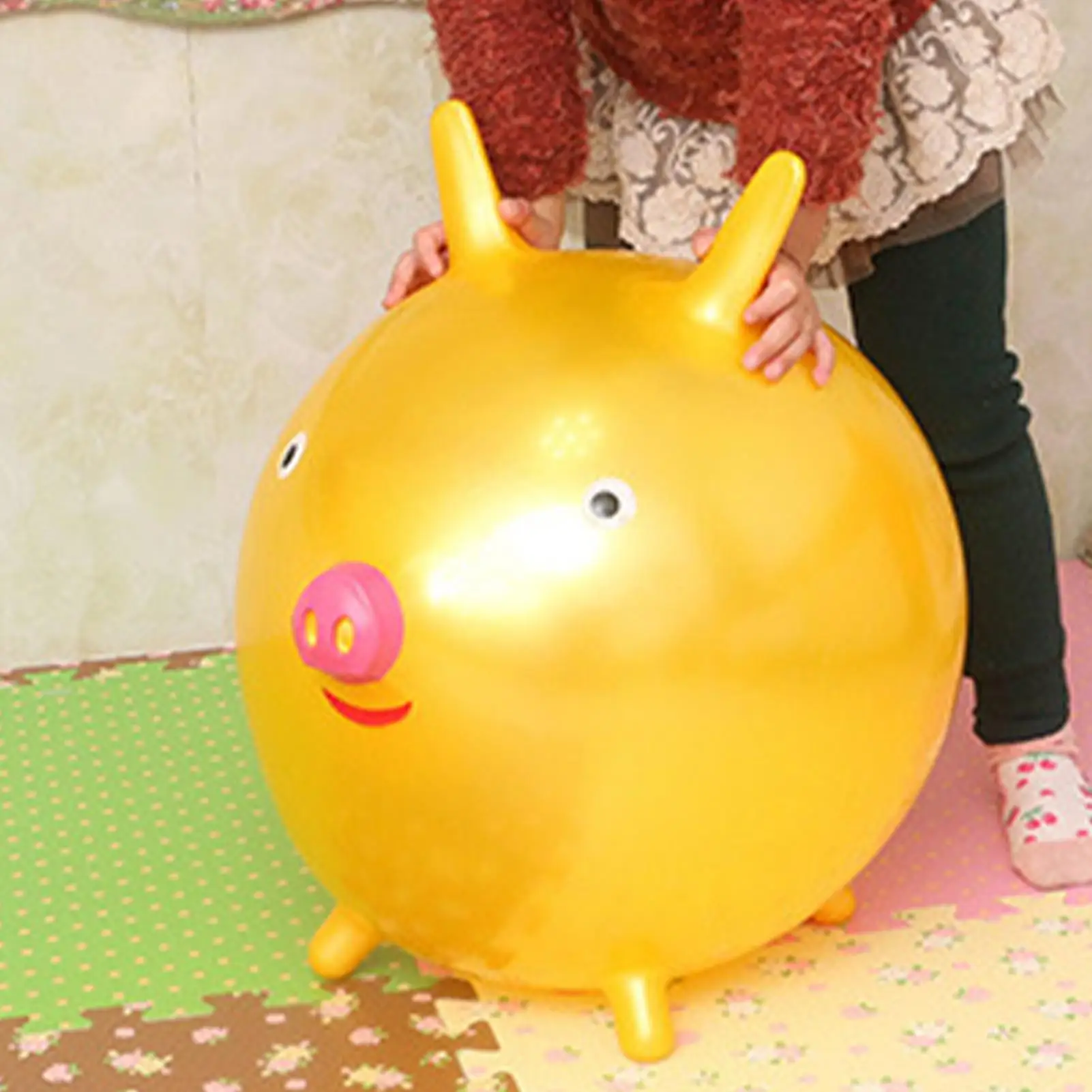 Palla rimbalzante per bambini Cartoon Animal Ear Design Giocattolo da esterno fotovoltaico Palla rimbalzante sensoriale per 4 bambini Ragazzi Ragazze Bambini Scuola a casa