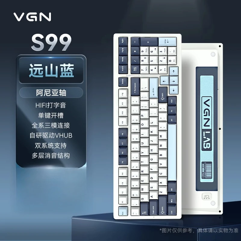 

VGN S99 Беспроводная механическая индивидуальная клавиатура Трехрежимная динамическая игровая клавиатура с горячей заменой RGB 6000 мАч Прокладка Игровая клавиатура для ПК