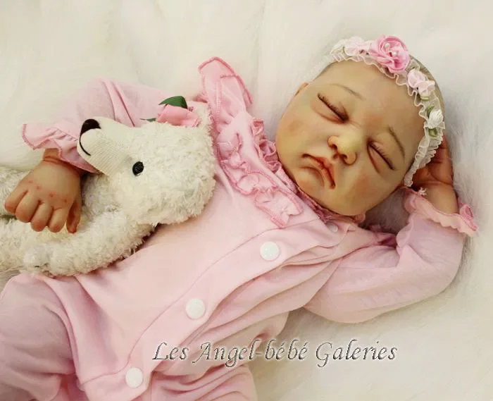 

49cm Newborn Baby Soft Vinyl Realistic Reborn Baby Doll Exquisite Hand-Drawn Girl and Boy Sleeping Cute Doll