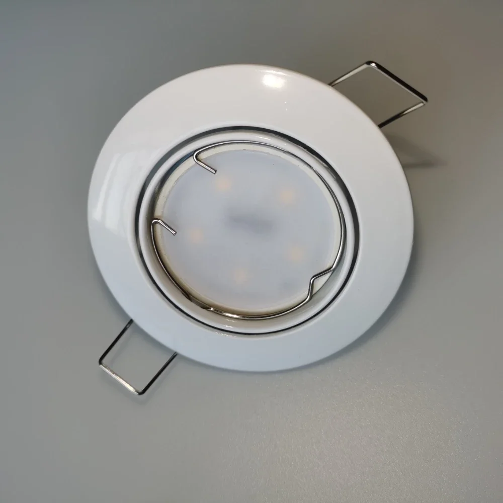 Zinc Alloy GU10 LED Lighting Fixture Cut-out 60mm Satin Nickel Round MR16 Housing Led GU10 Spot Light Downlight Housing