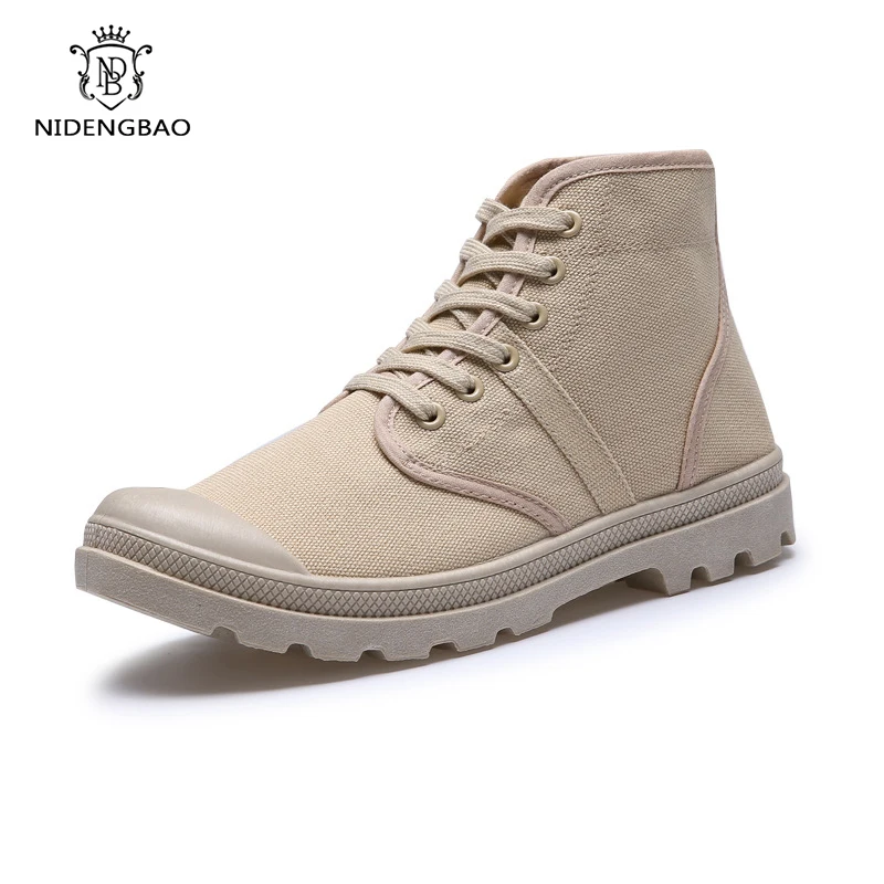 Men Boots New Casual Canvas Shoes Army Combat Men's Sneakers Fashion High-top Military Ankle Boots Comfort Men Sneakers