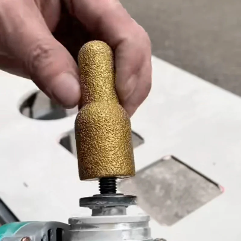 

New Design Diamond Brazed backwater Grinding Wheel Finger Bit Milling Cutter Trimming Abrasive Round Head Quartz Stone Counter