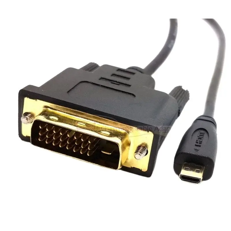 1M 1.8m Micro HDTV Micro HDMI HD do DVI DVI-D 24 + 1 24 + 5 Adapter DVI kable 3D 1080p do Monitor z tunerem TV LCD DVD HDTV XBOX PS3