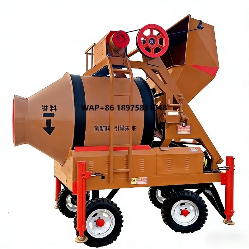 High-quality concrete mixers from China, self-assembled concrete mixers, portable electric mobile mini concrete cement mixers