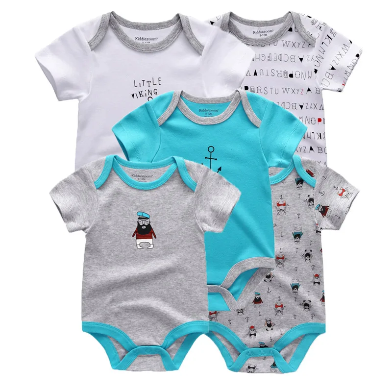 

Fetchmous 5pcs/lot boys girls cartoon jumpsuit baby bodysuits cute 100% cotton 0-12 months baby clothing baby jumpsuit