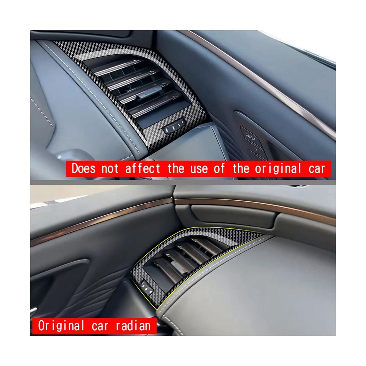 

Firmly For Toyota Alphard 40 Series 2023+ RHD Carbon Fiber Dashboard Air Condition Vent Outlet Cover Trim Frame Sticker