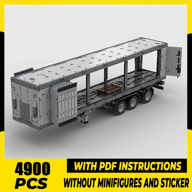 

Модель грузовика Moc, строительные кирпичи, прицеп с раздвижными шторами, технология, модульные блоки, подарки, рождественские игрушки, наборы для сборки своими руками