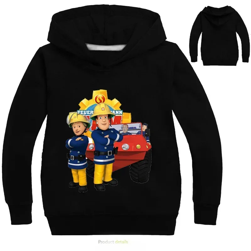 2-16Y Baby Firefighter Fireman Sam Hoodie Kids Fashion Hoodies and Sweatshirts Toddler Boys Brandweerman Sam Clothes Girl Blouse