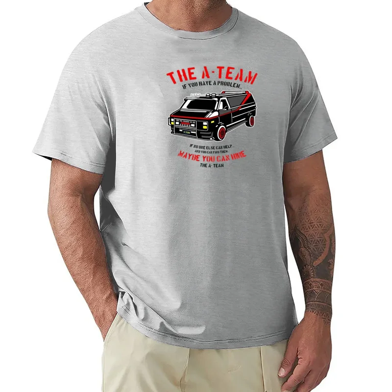 THE New A-TEAM T-SHIRT Mens Van Funny 80's TV Program Show Cotton Mr-T Unisex Oversized 100% Cotton Top