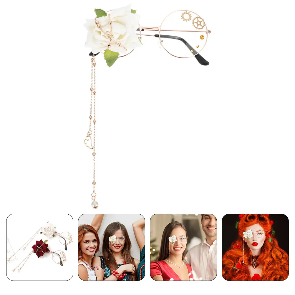 

Flowered Glasses Decoration Rose-colored Accessories Tr Fancy Dress Men and Women