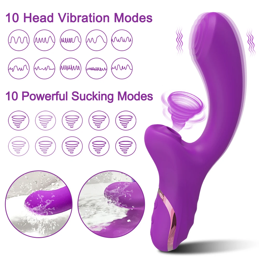 G-spot Vibrator Sex Toys For Women Powerful 2 in 1 Clit Sucker Clitoris Sucking Vacuum Stimulator Dildo Female Masturbation