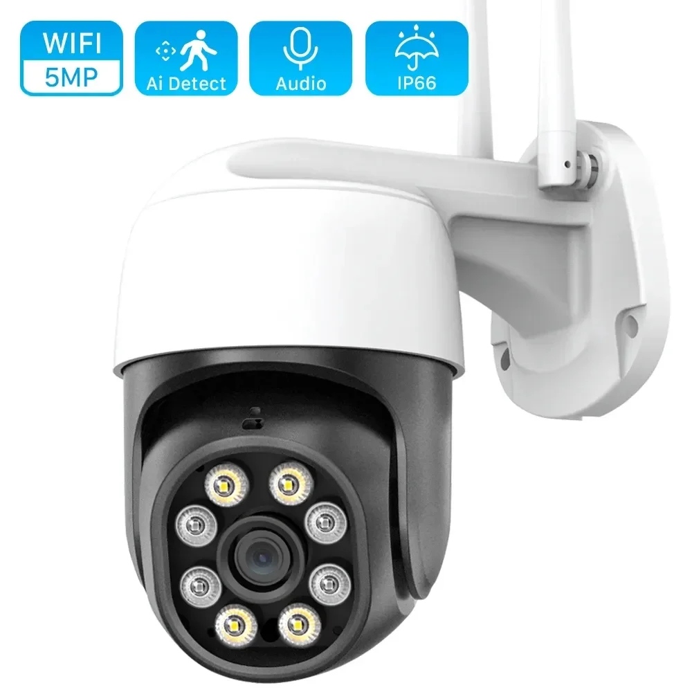 

5MP Cloud WIFI Camera Ai Human Detection Auto Tracking CCTV Video Surveillance Camera Outdoor 1080P Two-way Audio PTZ IP Camera