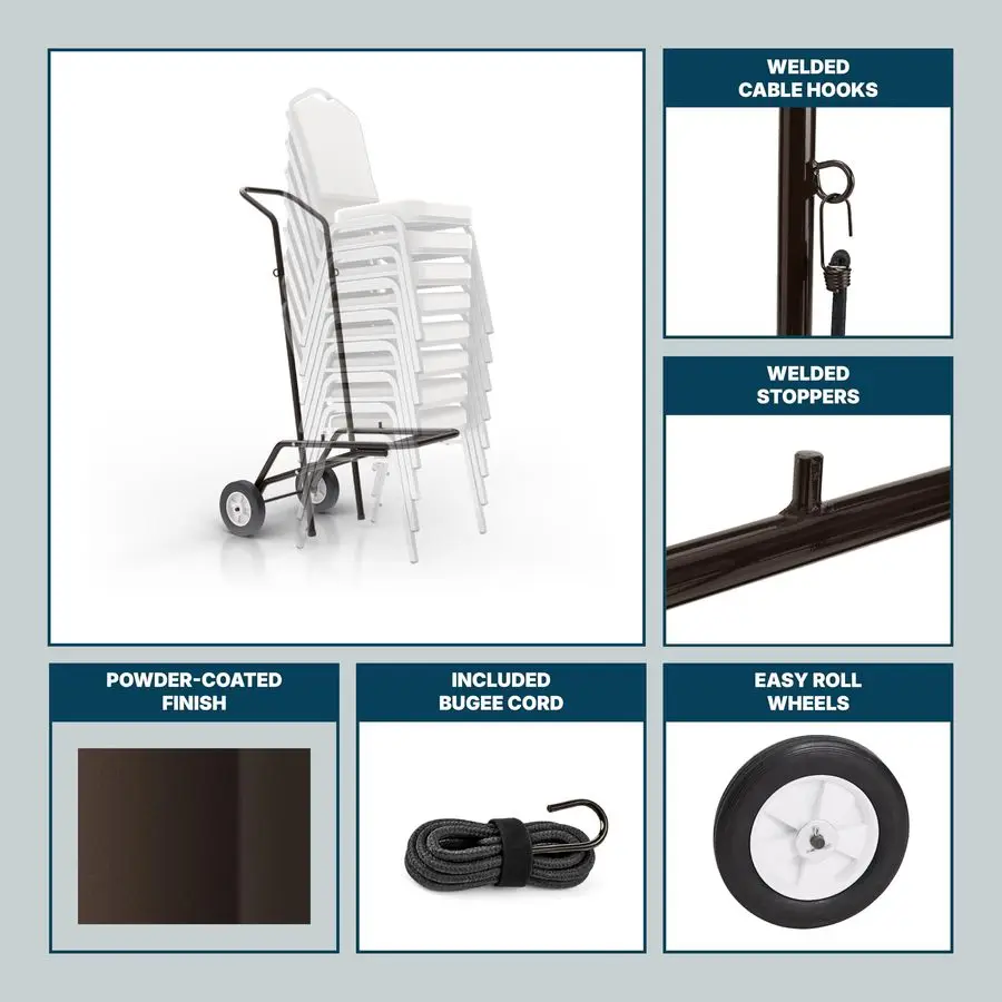 

Стул Premium Dollies OEFDY9000 Stack Dolly Коричневая стальная ручная тележка с порошковым покрытием и жесткими резиновыми колесами, 12 стульев, подходит для OEF9100 O