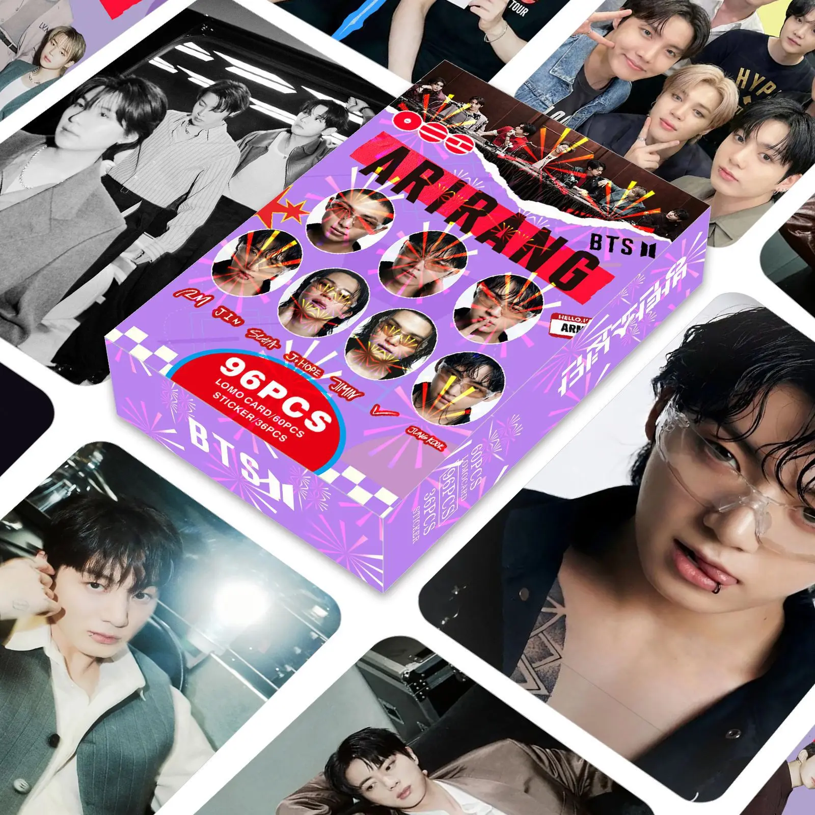 KPOP BTS ARIRANG 96PCS Lomo Cards Stickers Set Bangtan Boys HD Photocards Collection Postcards Fans Gift Idol Merch