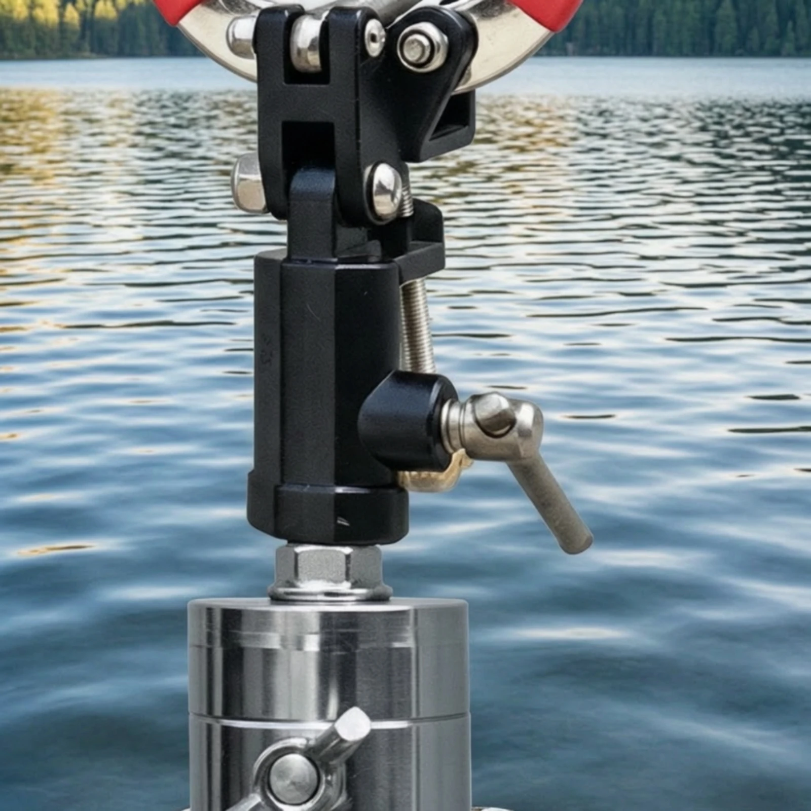 Fishing Rod Holder with Clamp Compact Clamp-on Rod Holder Hardware Rust-Resistant Heavy-Duty for Anglers