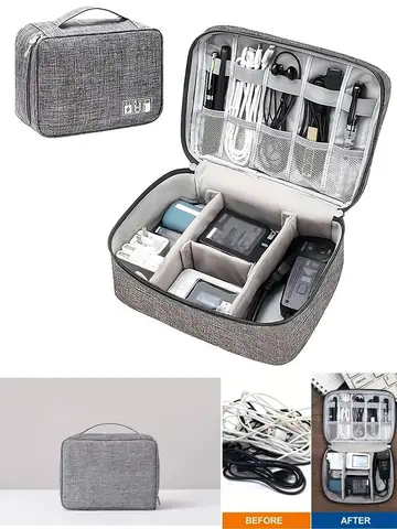 Cable Storage Bag Waterproof Digital Electronic Organizer Portable USB Data Line Charger Plug Storage Bag Travel Cable Organizer