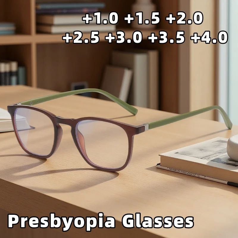 

Fashionable Anti-Blue Light Presbyopia Eyewear Unisex High-Definition Ultra-Light Reading Glasses TR90 Frame +1.0 To +4.0