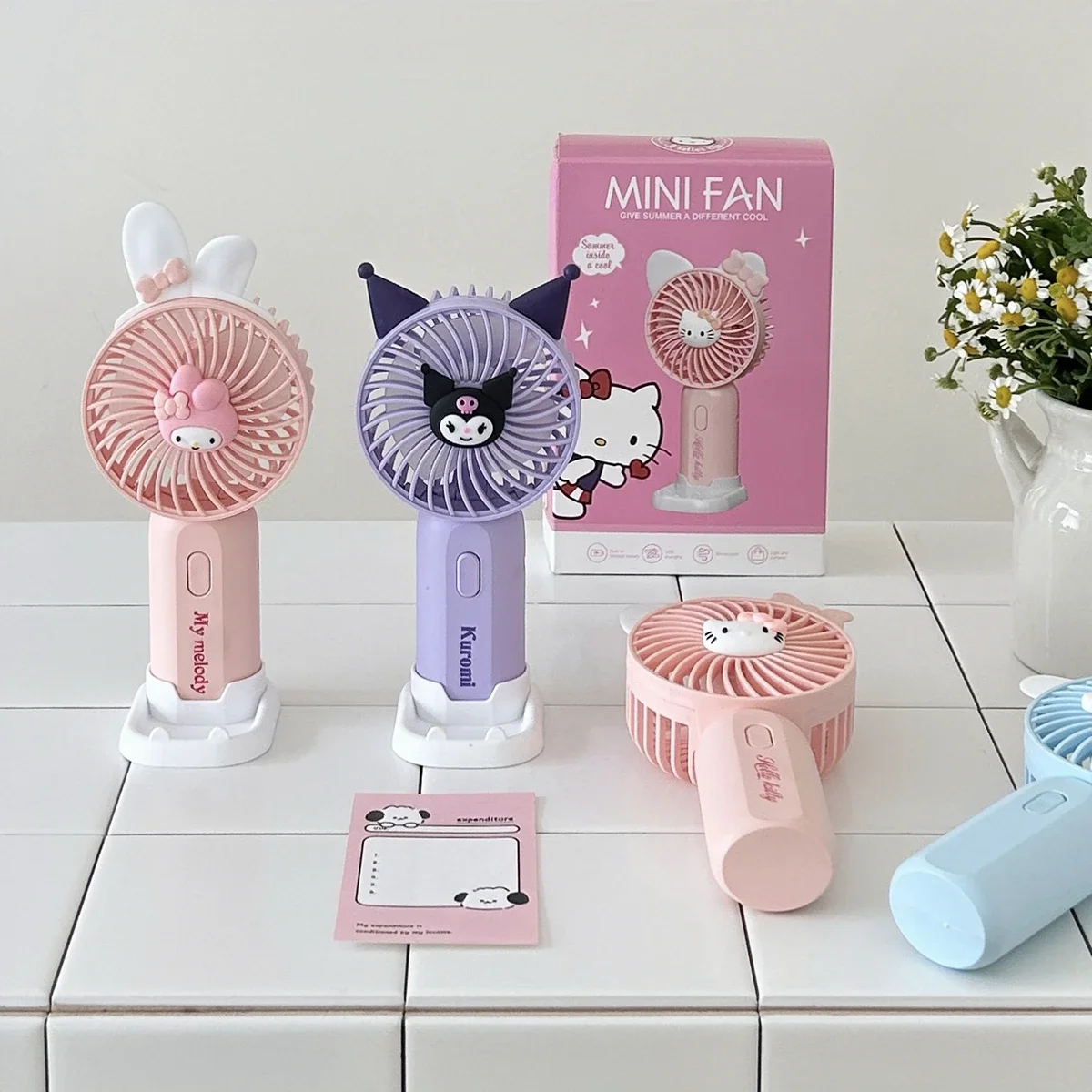 Sanrio Hallo Kitty meine Melodie Anime Kawaii süße Mini Fan niedlichen Cartoon Cinna moroll Aufladen tragbare Handheld Fan Geschenke Spielzeug