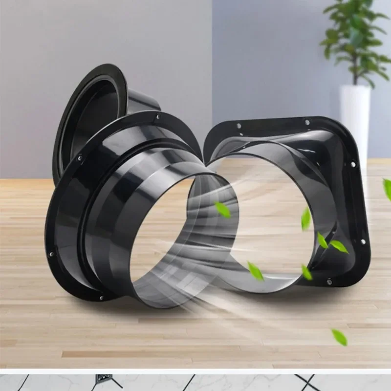 100-150mm Long Flange Duct Fan Hose Connector Air Ventilation Adapter for Kitchen Hood Ventilator Pipe Connecting Exhaust Outlet