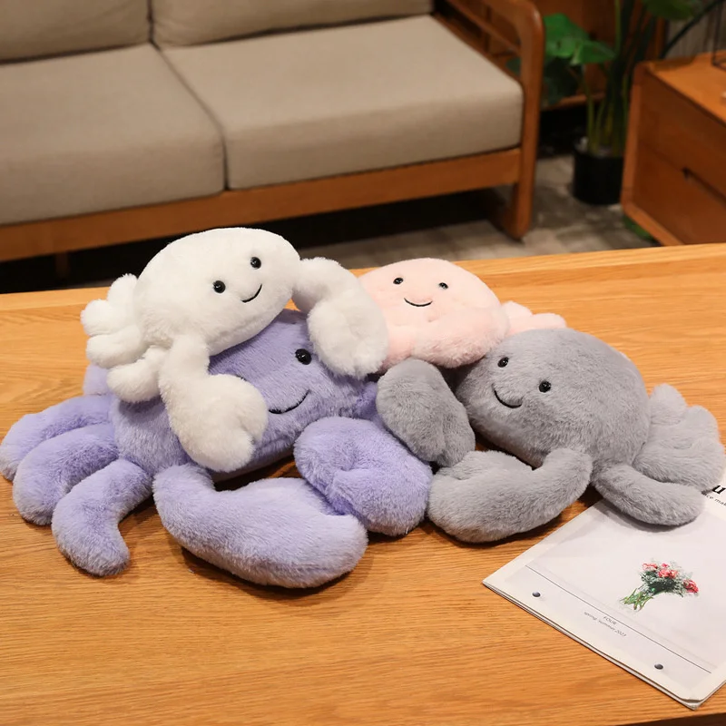 Marine Biology Series Plush Three Sizes Crab Doll Kawaii Pillow Fluffy Toy Cushion Soft Christmas Gift For Children