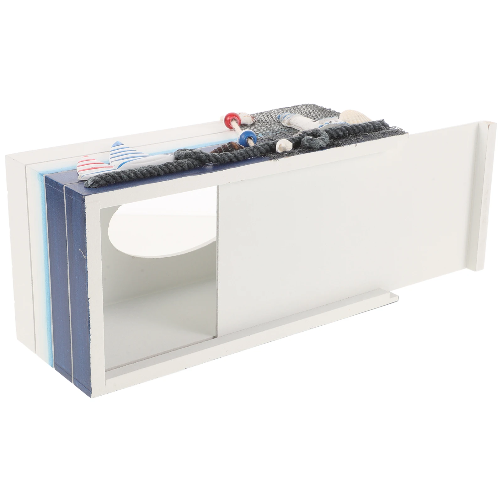 

1Pcs Decorative Tissue Box Wooden Mediterranean Style Wear Resistant Desktop Holder Home Office Automotive Storage Case