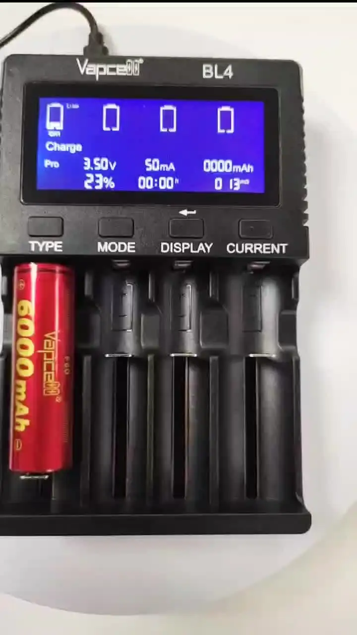  Зарядное устройство с 4 слотами Vapcell BL4 18650, быстрое зарядное устройство для зарядного устройства Li ion lifepo4
