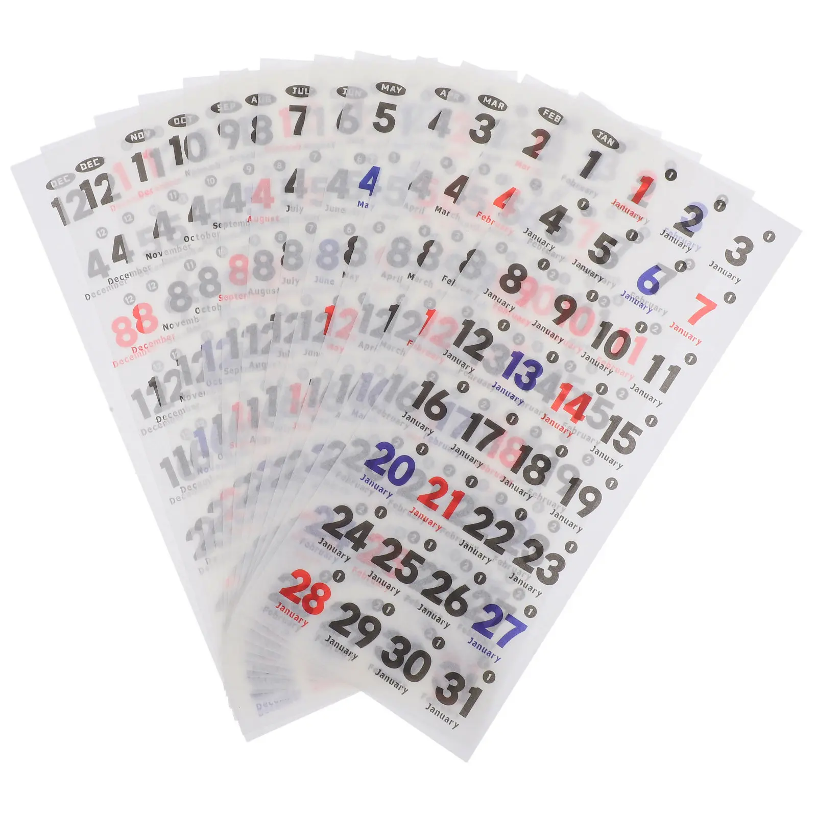 

1Set Date Sticker Colored Day Calendar Stickers for Planner Journals Notebooks Daily Monthly Number Labels Planner Accessories