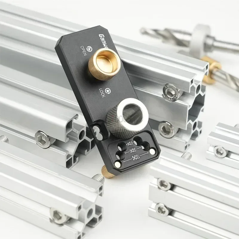 Adjustable Positioning Punching Set for 20/30/40 Series Aluminum Profiles Wear Resistant Woodworking Punching Jig Hand Tools Set