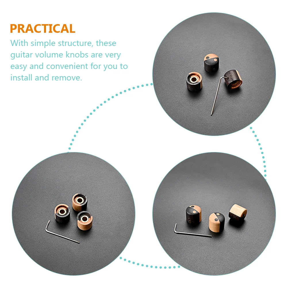 Guitar Knob Volume Knobs Bass Control Caps Electric Potentiometer Sound Tone Instrument Wood Metal Professional