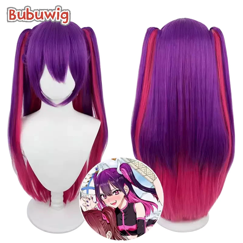 

Bubuwig Synthetic Hair Mikari Tachibana Cosplay Wigs 2.5 Dimensional Seduction Purple Mixed Hot Pink Ponytail Wig Heat Resistant