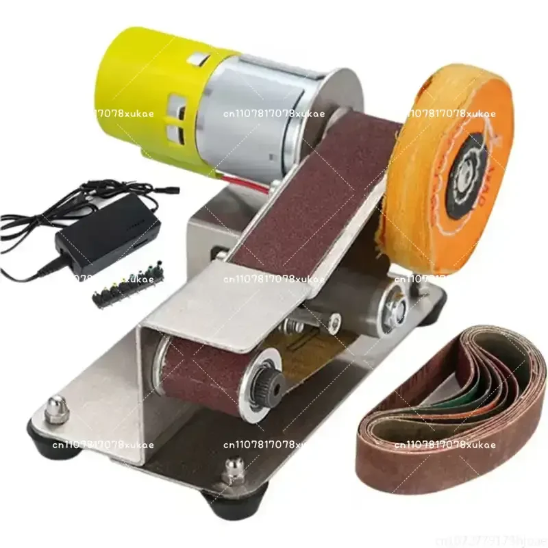 Mini Electric Belt Sander DIY Cutter Edges Sharpener Adjustable Speed Polisher Machine 10PCS Belt 110V/220V