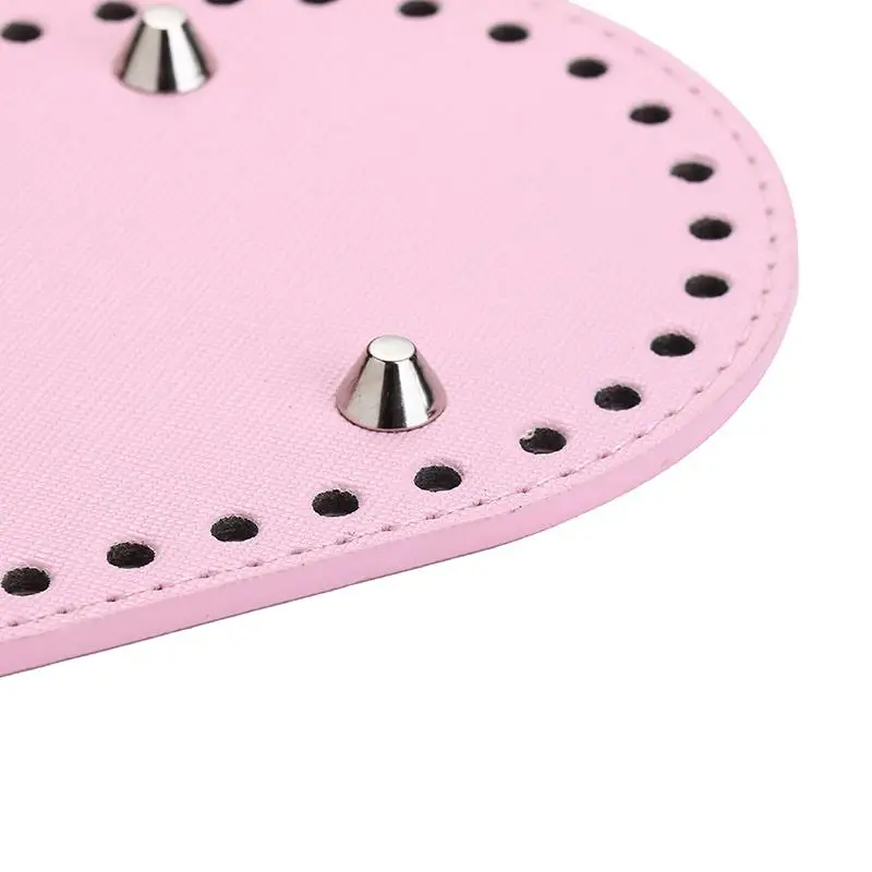 Long Bottom For Knitted Bag PU Leather Bag Base Handmade Bottom With Holes Wear-resistant Diy Crochet Bag Bottom Accessories